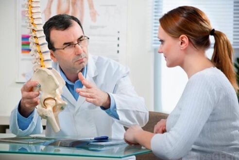 konsultacija su gydytoju dėl stuburo osteochondrozės